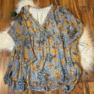 Free People Teegan Mini Dress Yellow Floral